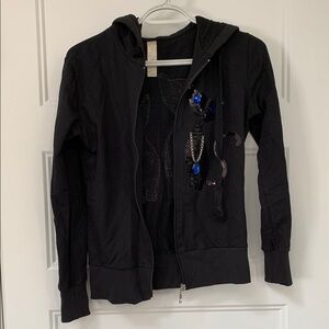 Black Hoodie with Sequin Design